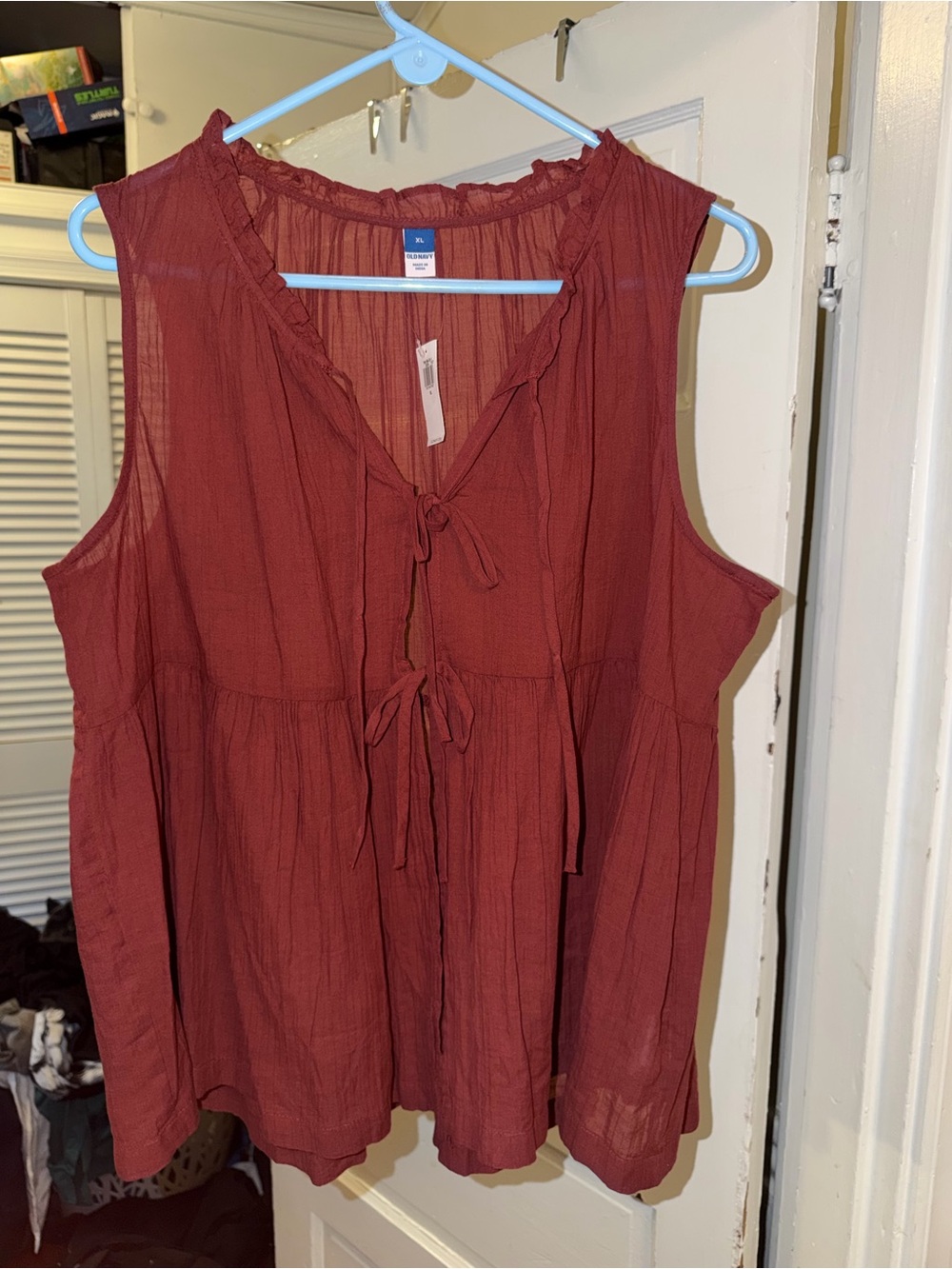 NWT Old Navy Sheer Front Tie Top